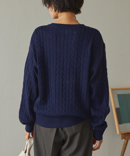 U.S. POLO ASSN. 刺繡LOGO 麻花針織衫