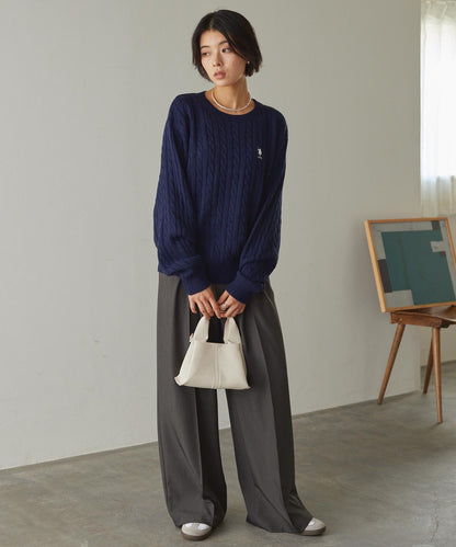 U.S. POLO ASSN. 刺繡LOGO 麻花針織衫