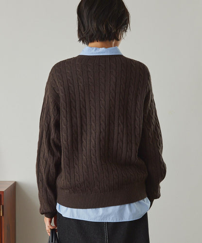 U.S. POLO ASSN. 刺繡LOGO 麻花針織衫