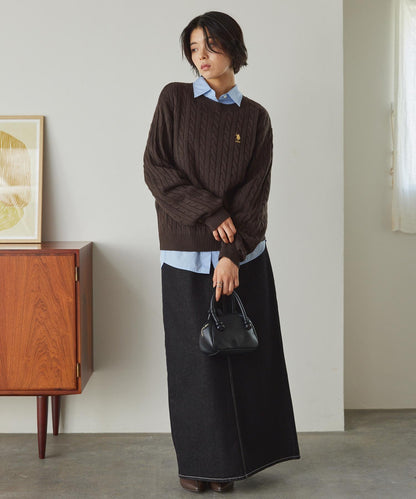 U.S. POLO ASSN. 刺繡LOGO 麻花針織衫