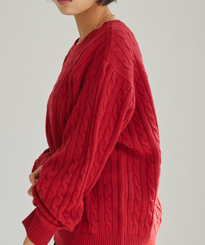 U.S. POLO ASSN. 刺繡LOGO 麻花針織衫