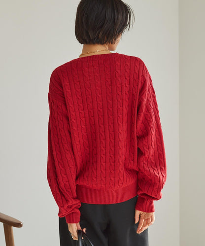 U.S. POLO ASSN. 刺繡LOGO 麻花針織衫