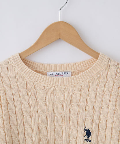 U.S. POLO ASSN. 刺繡LOGO 麻花針織衫