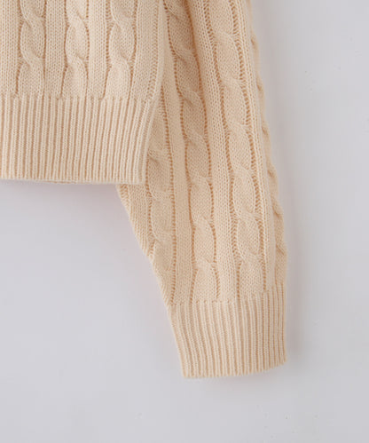 U.S. POLO ASSN. 刺繡LOGO 麻花針織衫