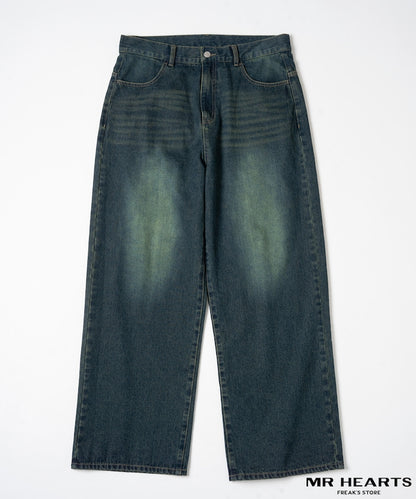 MR HEARTS VINTAGE WASH WIDE STRAIGHT DENIM 復古水洗牛仔褲