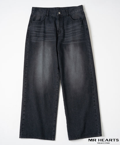 MR HEARTS VINTAGE WASH WIDE STRAIGHT DENIM 復古水洗牛仔褲
