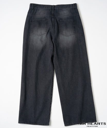 MR HEARTS VINTAGE WASH WIDE STRAIGHT DENIM 復古水洗牛仔褲