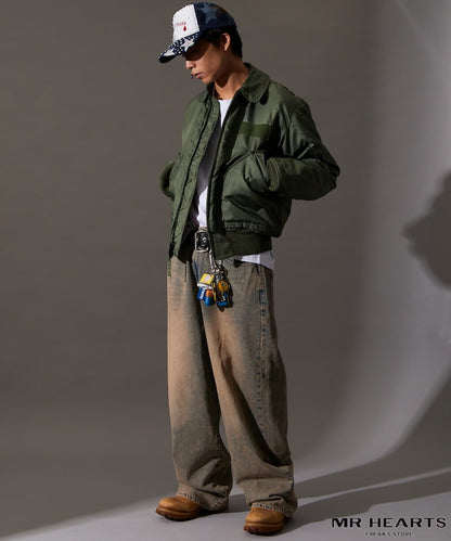 MR HEARTS VINTAGE WASH WIDE STRAIGHT DENIM 復古水洗牛仔褲