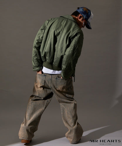 MR HEARTS VINTAGE WASH WIDE STRAIGHT DENIM 復古水洗牛仔褲