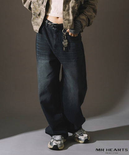 MR HEARTS VINTAGE WASH WIDE STRAIGHT DENIM 復古水洗牛仔褲