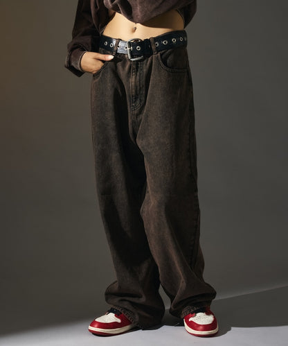 MR HEARTS VINTAGE WASH WIDE STRAIGHT DENIM 復古水洗牛仔褲