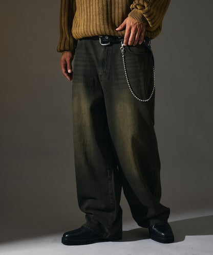 MR HEARTS VINTAGE WASH WIDE STRAIGHT DENIM 復古水洗牛仔褲