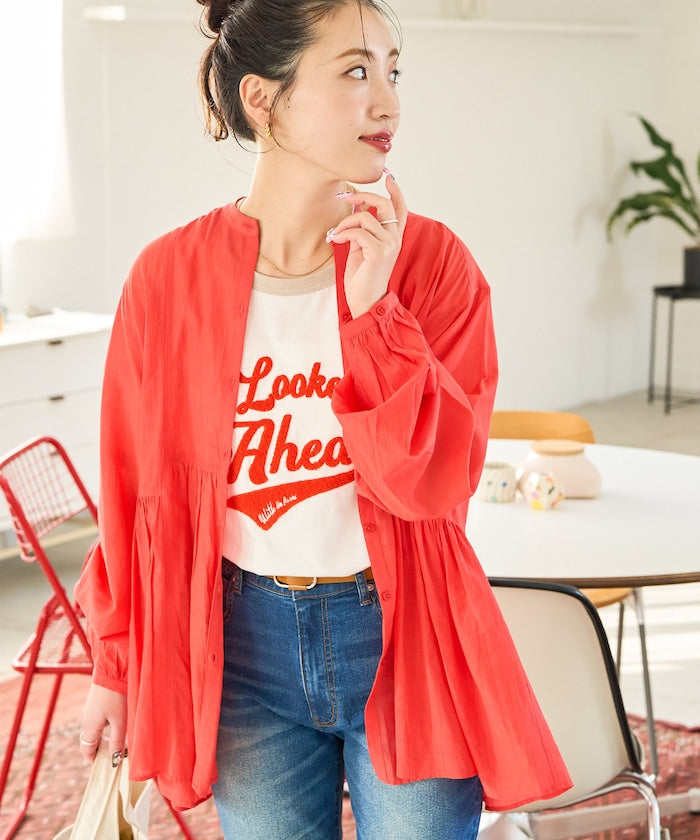 FREAK'S STORE 限定 輕透前扣抓皺襯衫