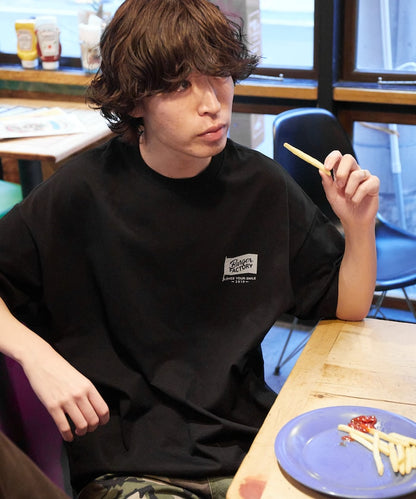 FREAK'S STORE x Burger Factory big silhouette back print crew neck T-shirt 印花短袖T恤