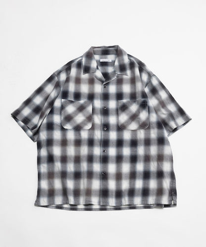 FREAK’S STORE Murabreach processed open collar ombre check shirt 漸層格紋短袖襯衫