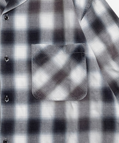 FREAK’S STORE Murabreach processed open collar ombre check shirt 漸層格紋短袖襯衫