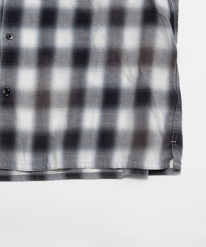 FREAK’S STORE Murabreach processed open collar ombre check shirt 漸層格紋短袖襯衫