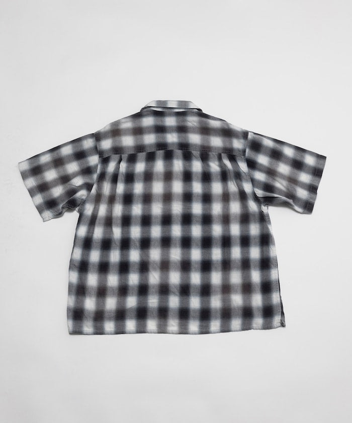 FREAK’S STORE Murabreach processed open collar ombre check shirt 漸層格紋短袖襯衫