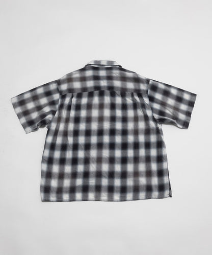 FREAK’S STORE Murabreach processed open collar ombre check shirt 漸層格紋短袖襯衫