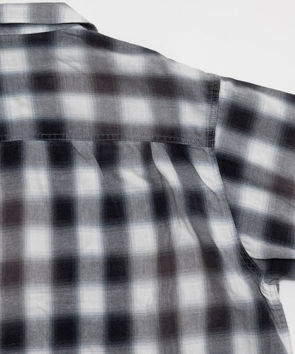FREAK’S STORE Murabreach processed open collar ombre check shirt 漸層格紋短袖襯衫