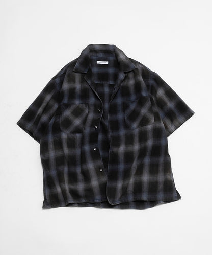 FREAK’S STORE Murabreach processed open collar ombre check shirt 漸層格紋短袖襯衫