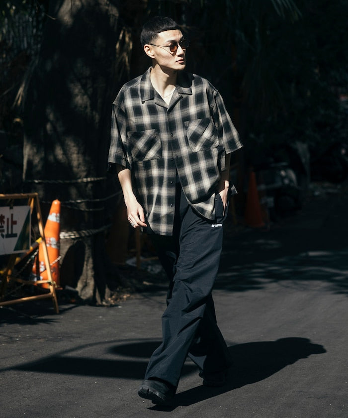 FREAK’S STORE Murabreach processed open collar ombre check shirt 漸層格紋短袖襯衫