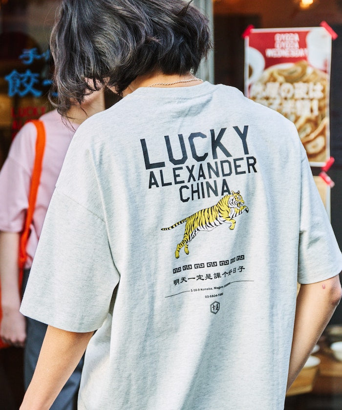 FREAK'S STORE x LUCKY ALEXANDER CHINA big silhouette back print crew neck T-shirt 印花短袖T恤