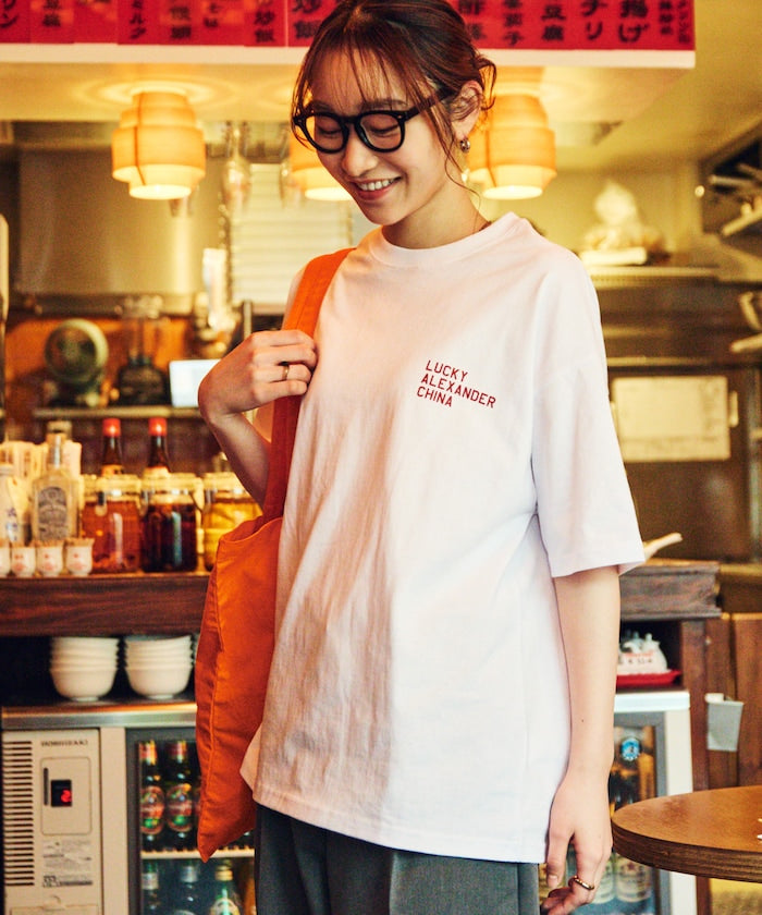 FREAK'S STORE x LUCKY ALEXANDER CHINA big silhouette back print crew neck T-shirt 印花短袖T恤