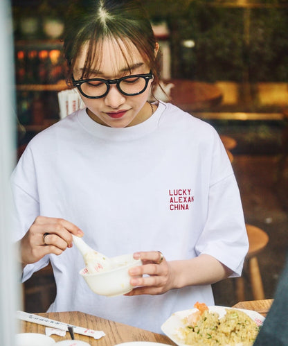 FREAK'S STORE x LUCKY ALEXANDER CHINA big silhouette back print crew neck T-shirt 印花短袖T恤