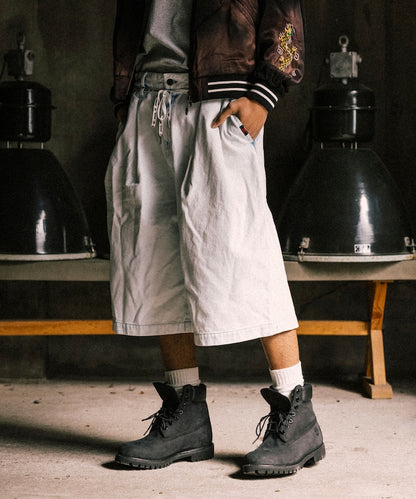 RED KAP 2TUCK BAGGY WIDE DENIM SHORTS PANTS 打褶牛仔短褲