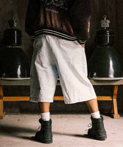 RED KAP 2TUCK BAGGY WIDE DENIM SHORTS PANTS 打褶牛仔短褲