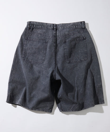 FREAK'S STORE Wide silhouette baggy double knee denim shorts 寬版牛仔短褲