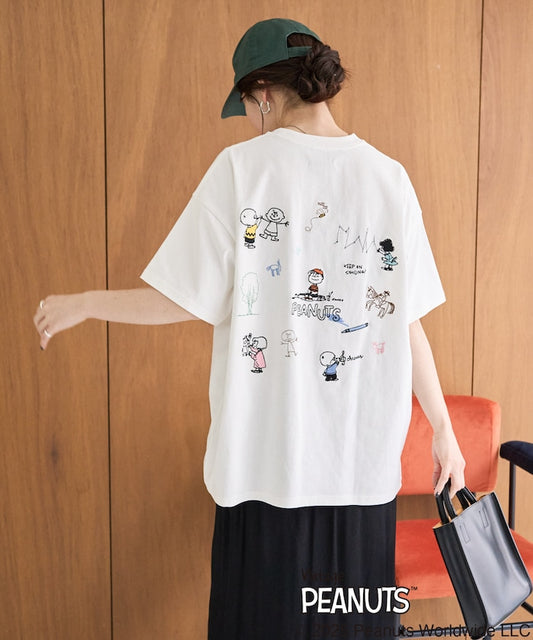 FREAK'S STORE x PEANUTS Back embroidered Short sleeve T-shirt 印花T恤