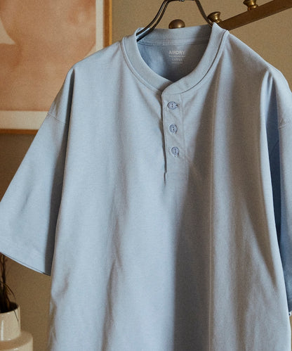 FREAK'S STORE AIRDRY 7.7 oz. big silhouette Henley neck T-shirt 亨利领 T恤