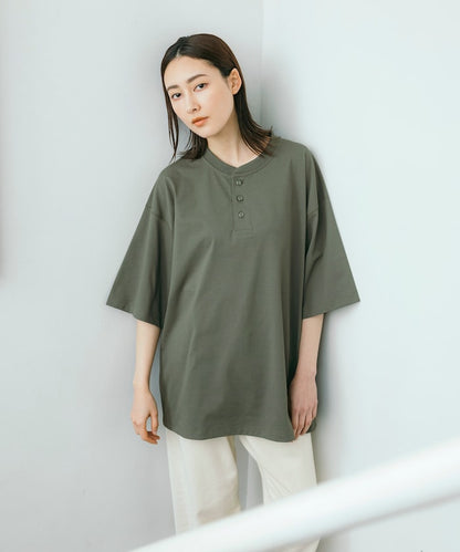 FREAK'S STORE AIRDRY 7.7 oz. big silhouette Henley neck T-shirt 亨利领 T恤