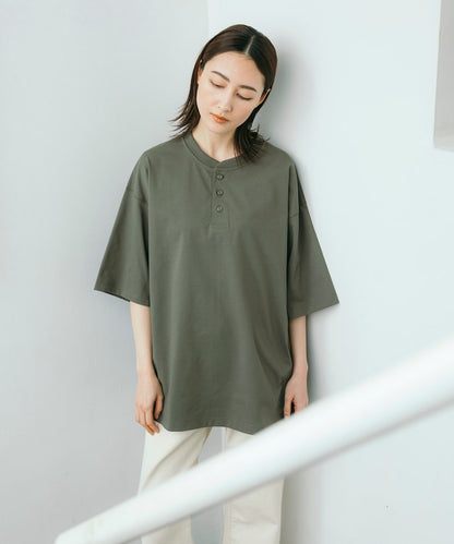 FREAK'S STORE AIRDRY 7.7 oz. big silhouette Henley neck T-shirt 亨利领 T恤
