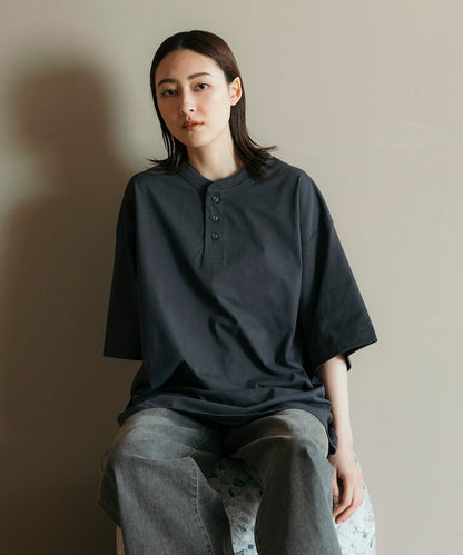 FREAK'S STORE AIRDRY 7.7 oz. big silhouette Henley neck T-shirt 亨利领 T恤