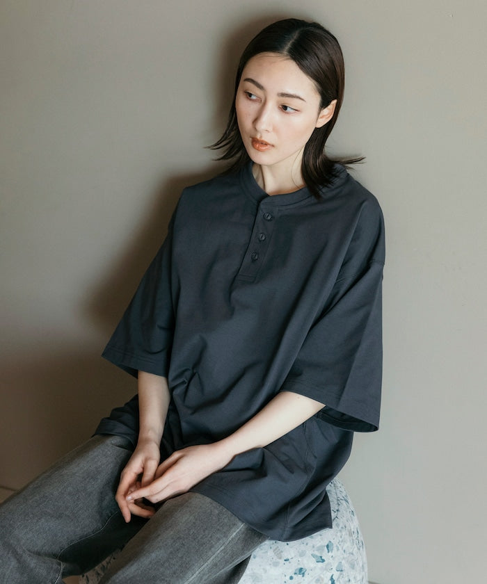 FREAK'S STORE AIRDRY 7.7 oz. big silhouette Henley neck T-shirt 亨利领 T恤