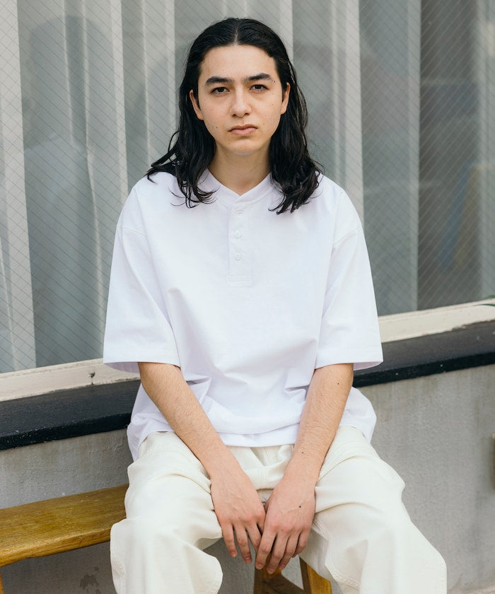 FREAK'S STORE AIRDRY 7.7 oz. big silhouette Henley neck T-shirt 亨利领 T恤