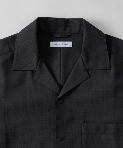 FREAK'S STORE Quick-drying material Relaxed fit Open collar shirt 寬版亞麻短袖襯衫
