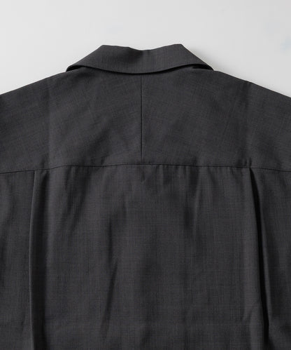 FREAK'S STORE Quick-drying material Relaxed fit Open collar shirt 寬版亞麻短袖襯衫