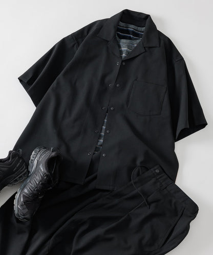 FREAK'S STORE Quick-drying material Relaxed fit Open collar shirt 寬版亞麻短袖襯衫