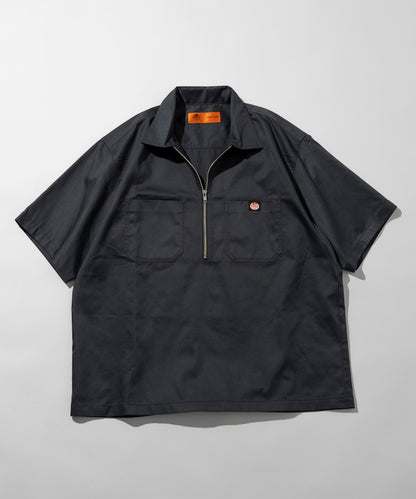 RED KAP relaxed fit half zip one point logo Short 半拉鍊工裝短袖襯衫