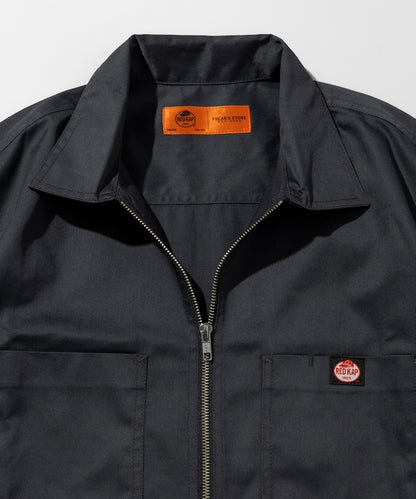RED KAP relaxed fit half zip one point logo Short 半拉鍊工裝短袖襯衫