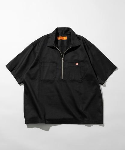 RED KAP relaxed fit half zip one point logo Short 半拉鍊工裝短袖襯衫
