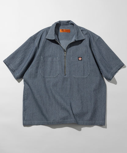 RED KAP relaxed fit half zip one point logo Short 半拉鍊口袋短袖襯衫