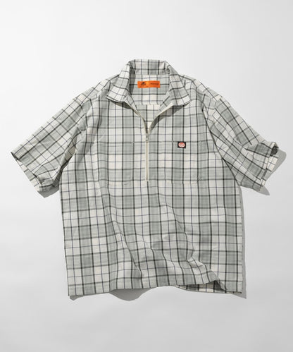 RED KAP relaxed fit half zip one point logo Short 半拉鍊口袋短袖襯衫