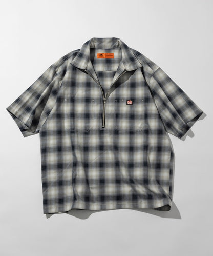 RED KAP relaxed fit half zip one point logo Short 半拉鍊口袋短袖襯衫