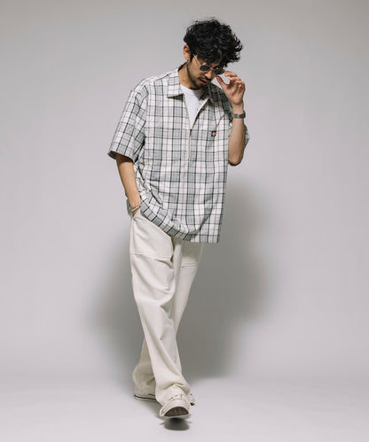RED KAP relaxed fit half zip one point logo Short 半拉鍊口袋短袖襯衫