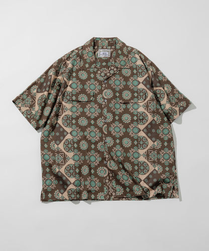 FREAK'S STORE Relaxed fit Batik print open collar shirt/ Small pattern 印花短袖襯衫
